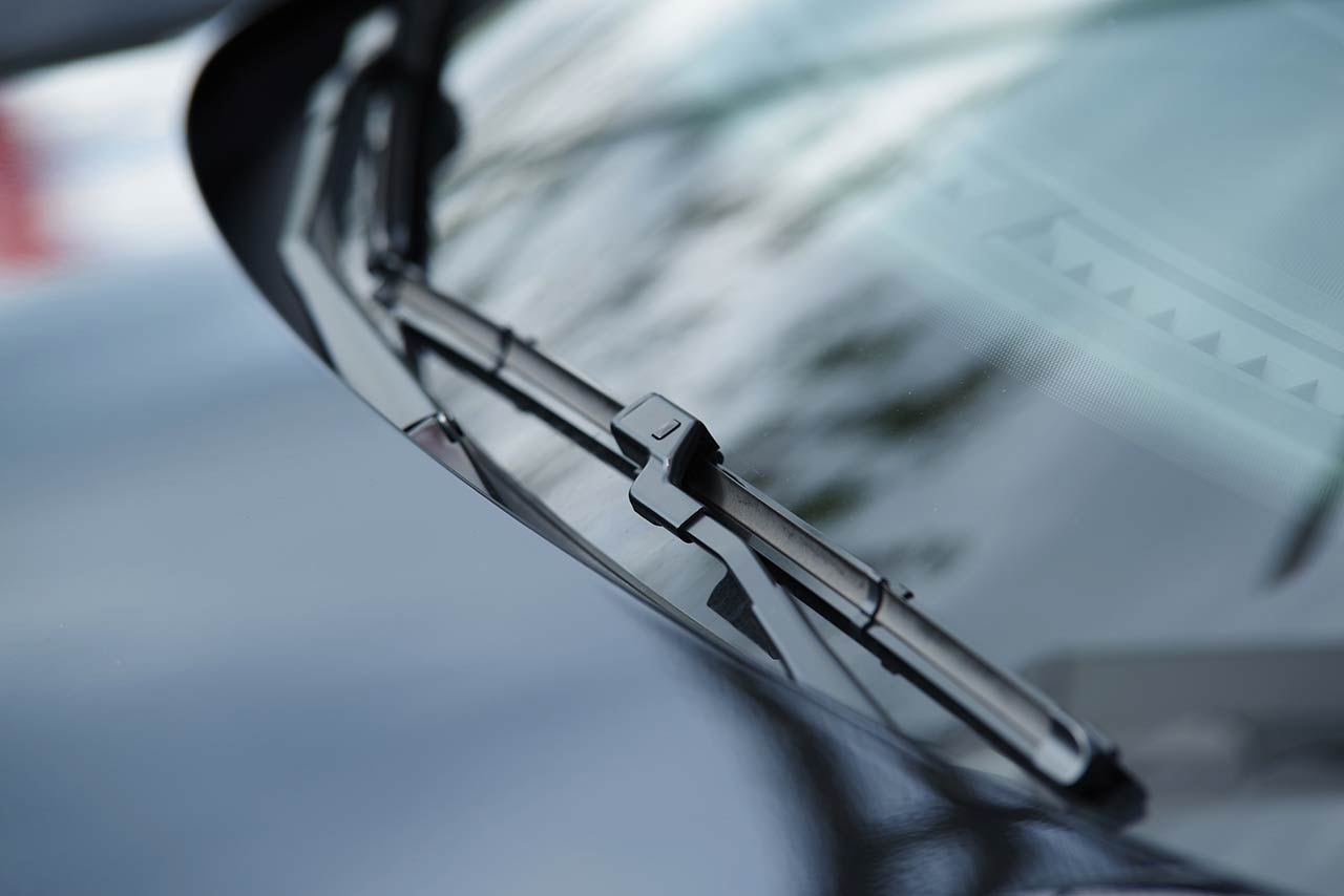 Windshield wiper arm on a car