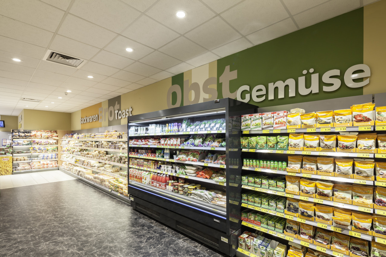 Fruit and vegetables section of a supermarket