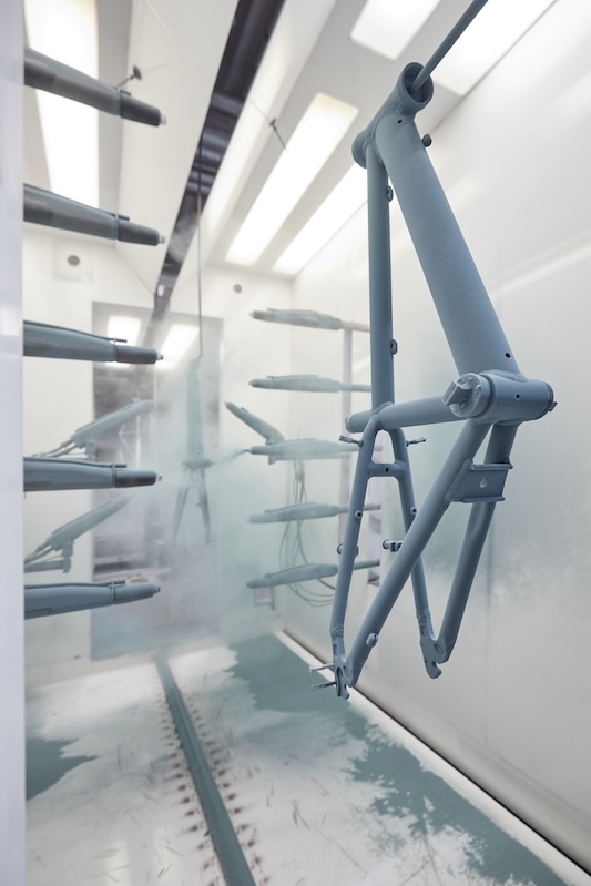 PUKY’s two separate automatic powder coating booths allow two colors to be applied simultaneously.