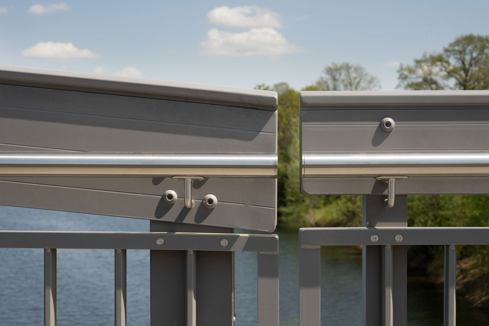 Detail view of the bridge hand railing