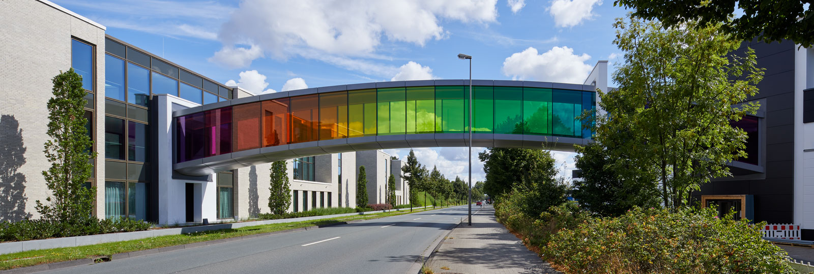 Colorful bridge at Brillux Headquarters